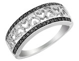 1/4 Carat (ctw) Black Diamond Heart Ring in Sterling Silver